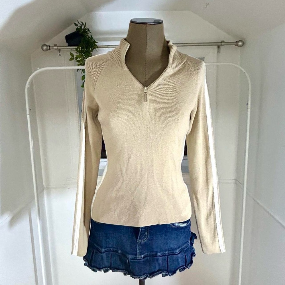 Jacob Cream Long Sleeve Zip-Up Top